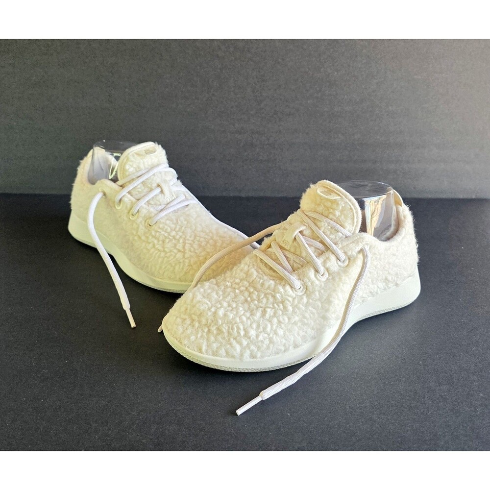 ALLBIRDS Women's Wool Runner Fluff Ivory Sz 7 37 Lace Up Sneakers Comfort